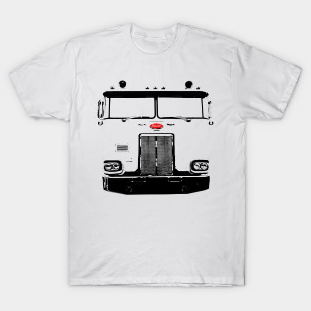 Cabover Pete classic 1980s American truck monoblock black T-Shirt by soitwouldseem